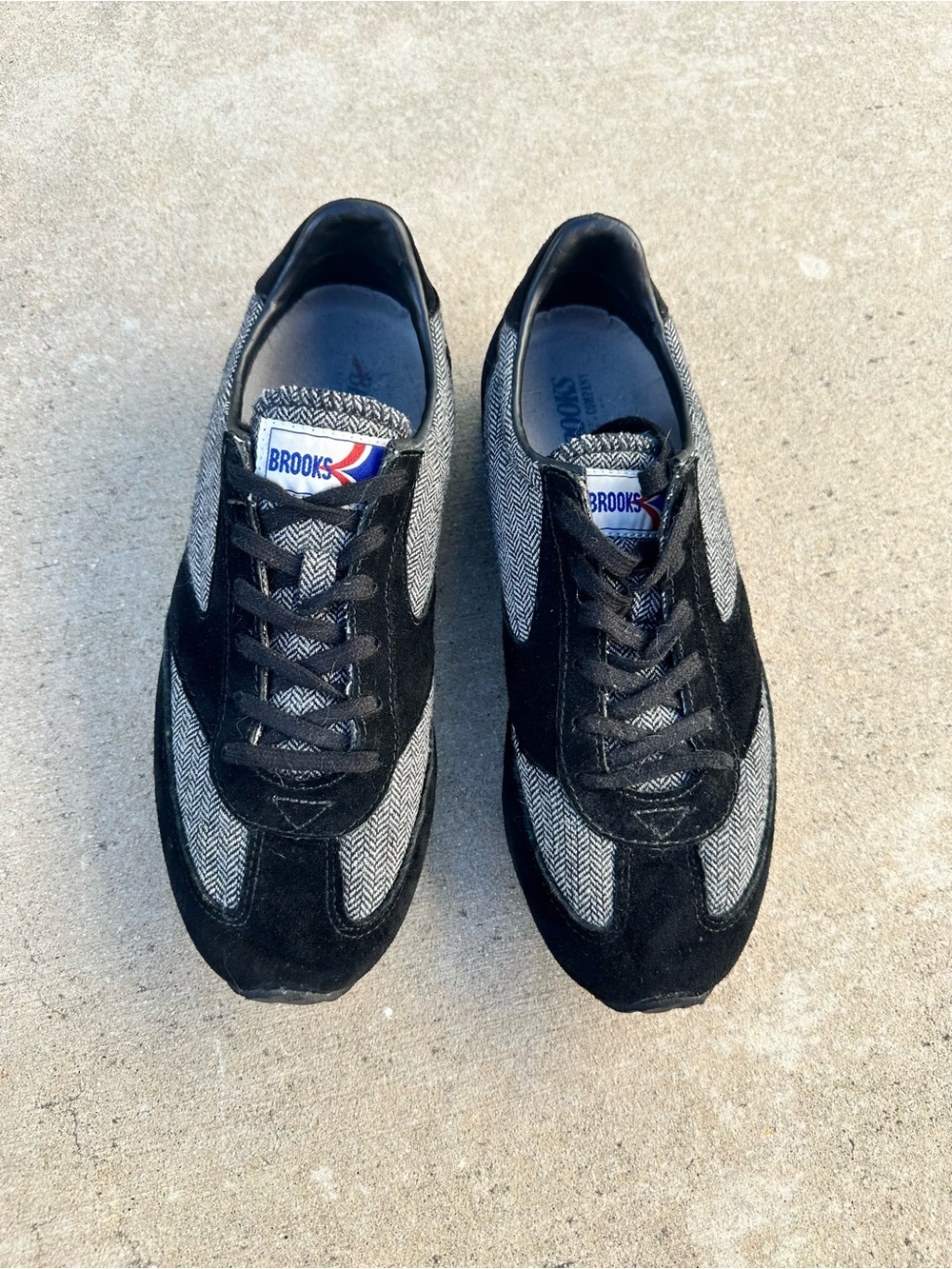 Brooks Heritage Vanguard Tweed Herringbone Suede Retro Running Sneakers~8.5 - Picture 2 of 8